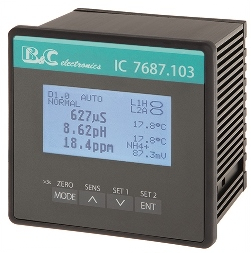 IC 7687.103 EC-ISE-pH-ORP multiparametric controller, panel mounting, RS485 - Modbus RTU